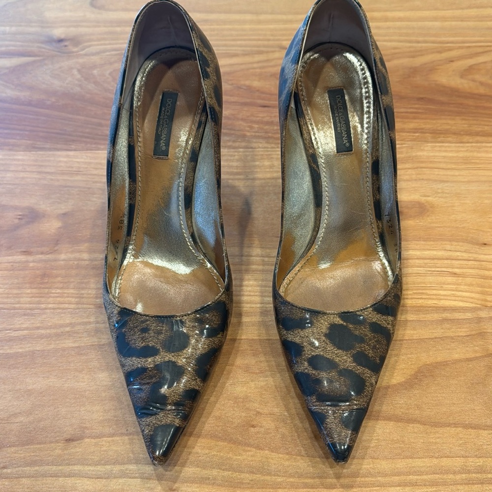 Dolce & Gabbana patent leather animal print heels